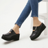 [MÄDCHEN GOOB] Bequeme Damen Keilsandale Plateau Slip-On Schuhe, Kunstleder - Made in KOREA
